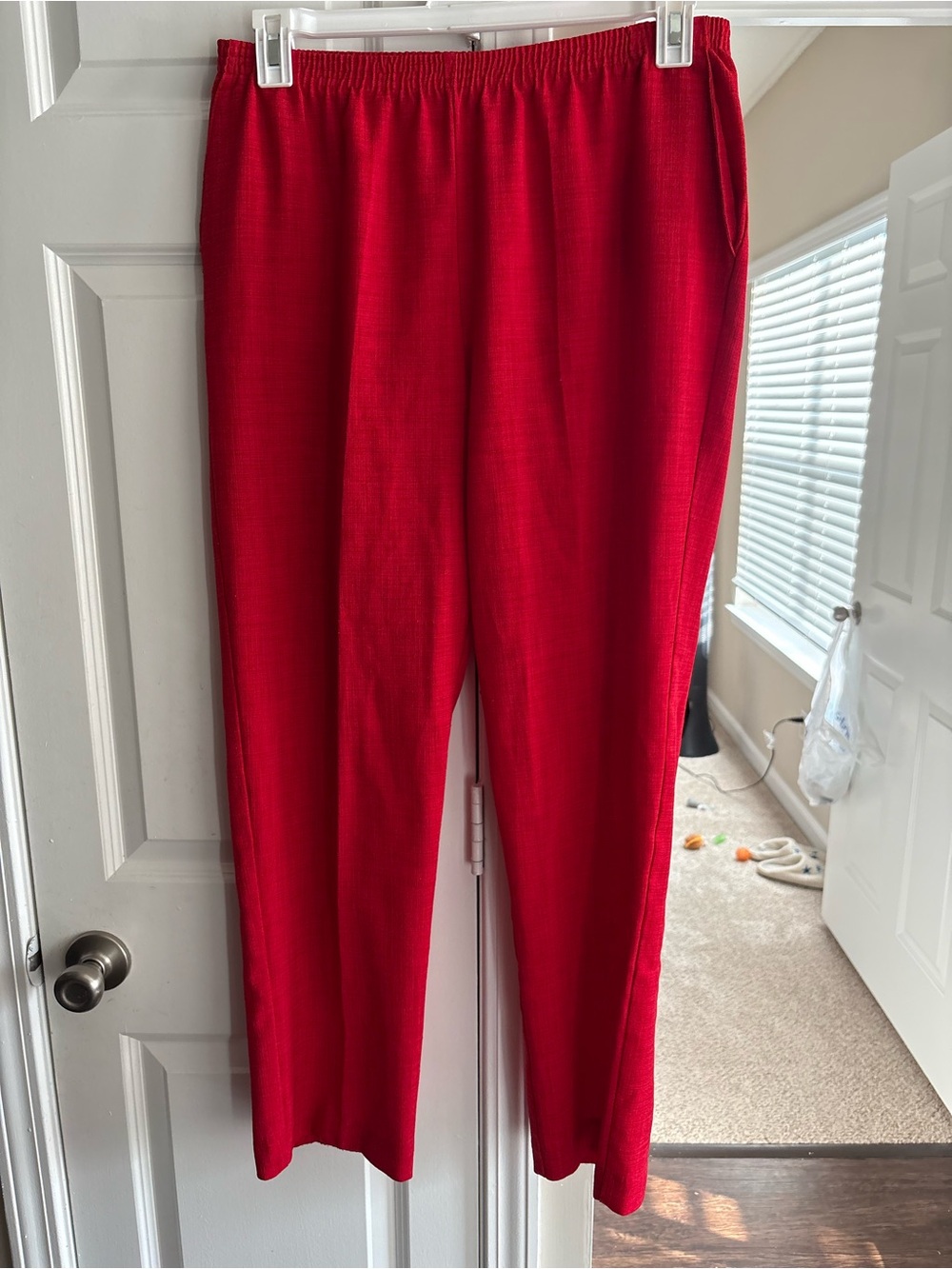 Women's Red Pull-On Pants